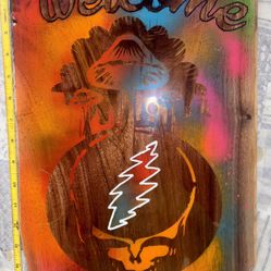 Grateful Dead Muschroom Stealie “Welcome” PLAQUE