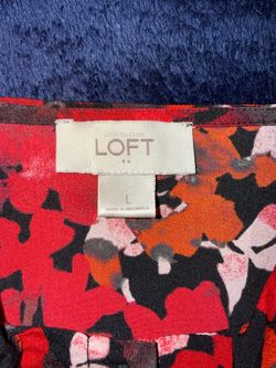 Loft short sleeved floral blouse size L