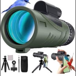 Brandnew 2024 New 80x100 HD High Powered Monocular Telescope with Smartphone Adapter and Tripod,Monoculars for Adults with BAK-4 Prism and Fully Multi