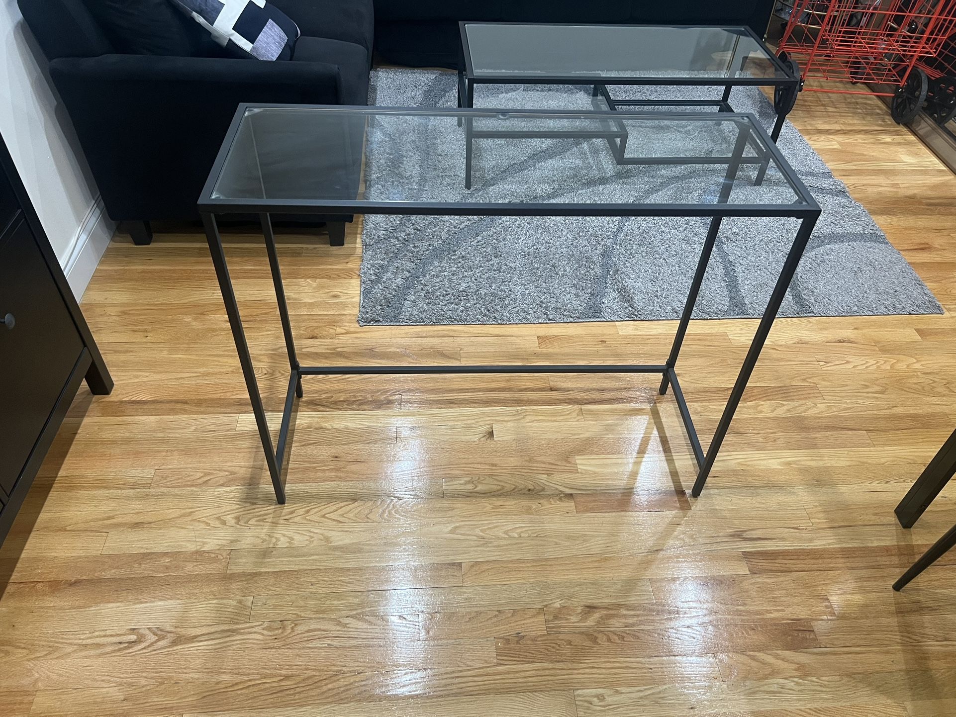 Black Industrial Console Table
