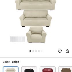 Three-piece slip cover for couch, loveseat, and chair