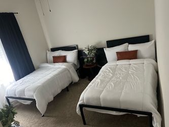 Two Twin Mattress (10in) and Bedframes
