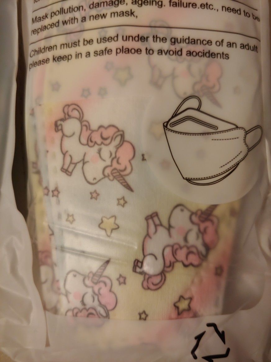Kids Disposable Face Mask Rainbows Unicorns Panda Bears Cartoon Face Mask Total Of 30 Ct