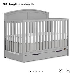 5 in 1 Convertible Crib with Under Drawer