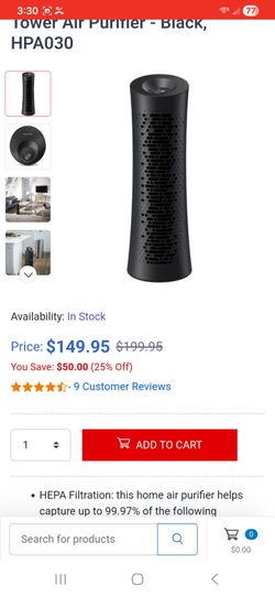 NEW Hepa Air purifier tower (Honeywell)