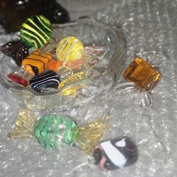 colorful glass candy art glass.