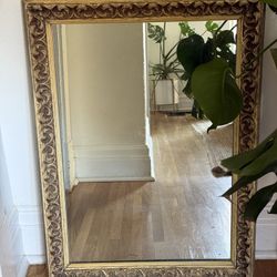 Mid Century Carved Frame Mirror 