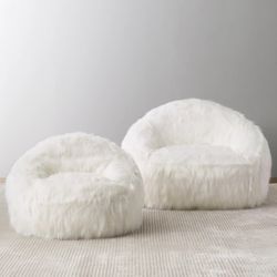 RH Kashmir Fur Bean Bag Bucket Chair