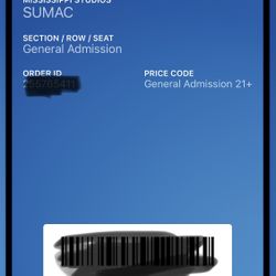 SUMAC at Mississippi studios 3/06 2 Tickets 