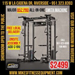 FREE DELIVERY- SET UP & FINANCING AVAILABLE- MAJOR FITNESS B52 PRO - Squat Rack Power Cage Functional Trainer with Smith Machine