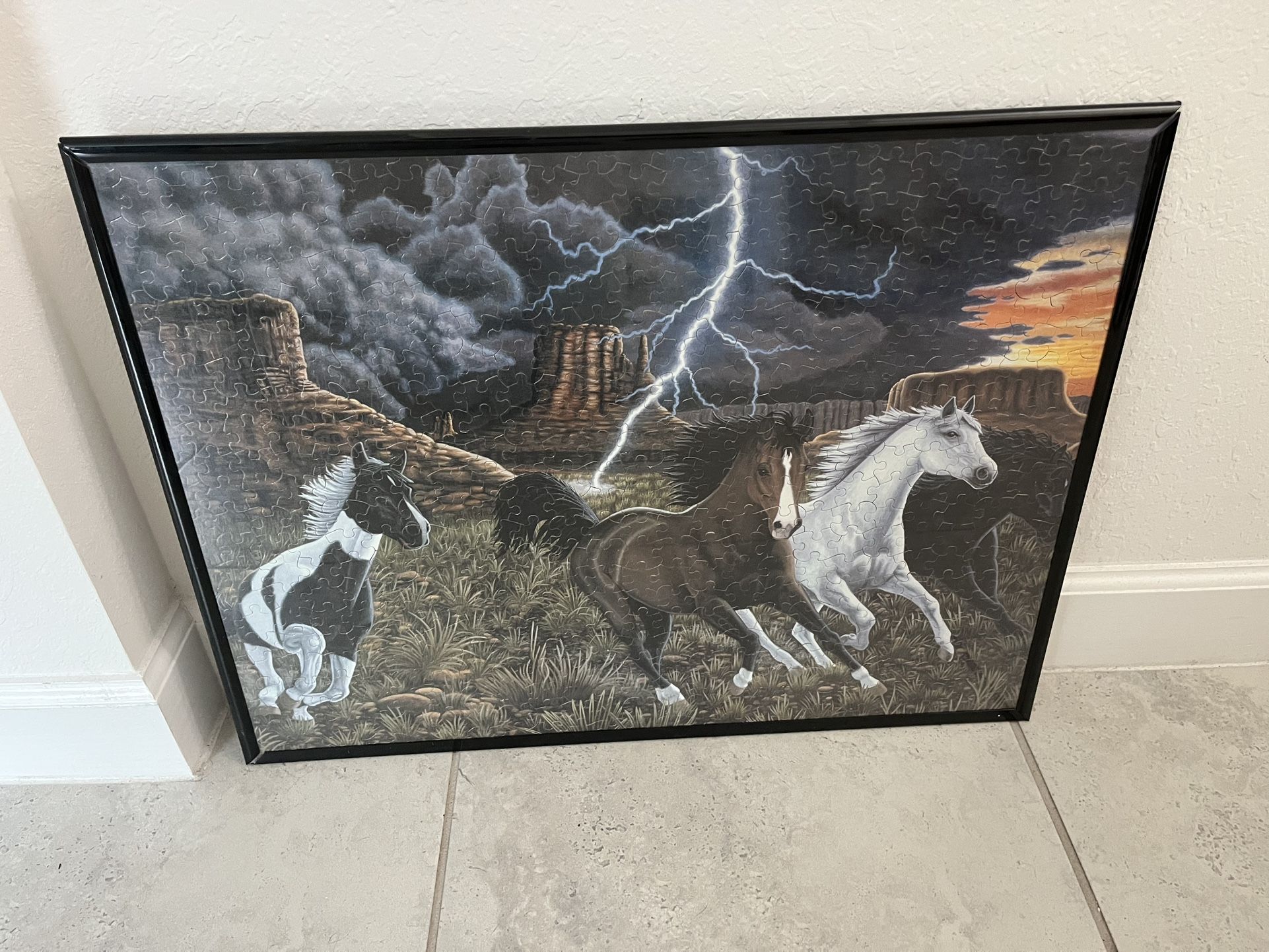 Framed Puzzle Art Horses/Kids/Western decor