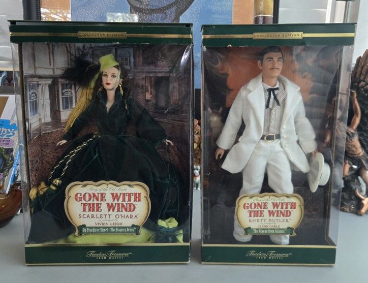 Scarlett O'Hara Barbie Doll & Rhett Butler Gone with the Wind Mattel Vtg 2001