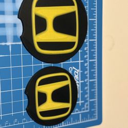 Custom 3D Honda Style Emblem – Yellow & Black Badge (Set of 2)