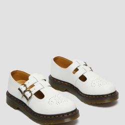 DR MARTENS DOC MARTENS 8065 MARY JANE WHITE SMOOTH LEATHER SHOE SIZE WOMEN 10