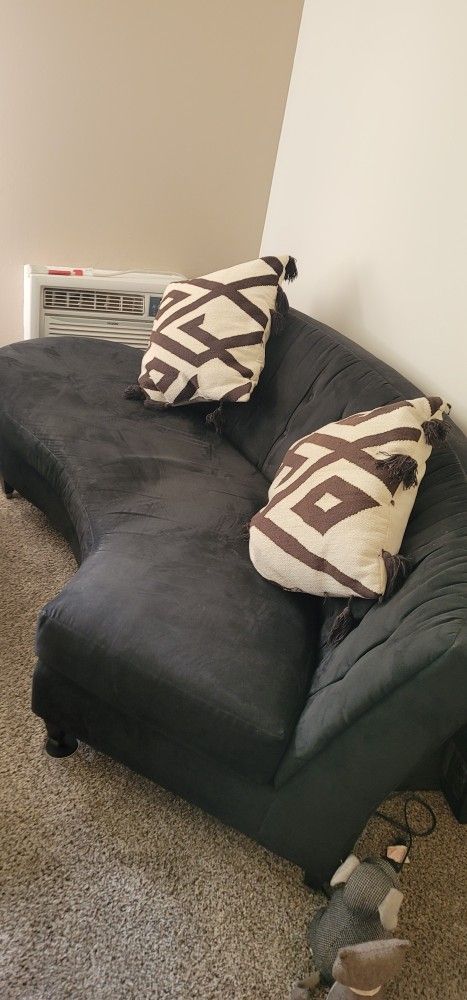 Living Room 2 Black Sofa With 5 Big Pillow Gently Used, Carter Brand, Good Stuff.