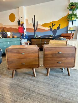 Pair of New Walnut Nightstands / Side Table / End Table!