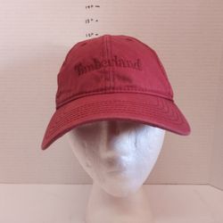 Timberland red snapback hat cap.