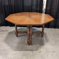 Drexel Traditional Octagonal Dining Table in Stained Wood