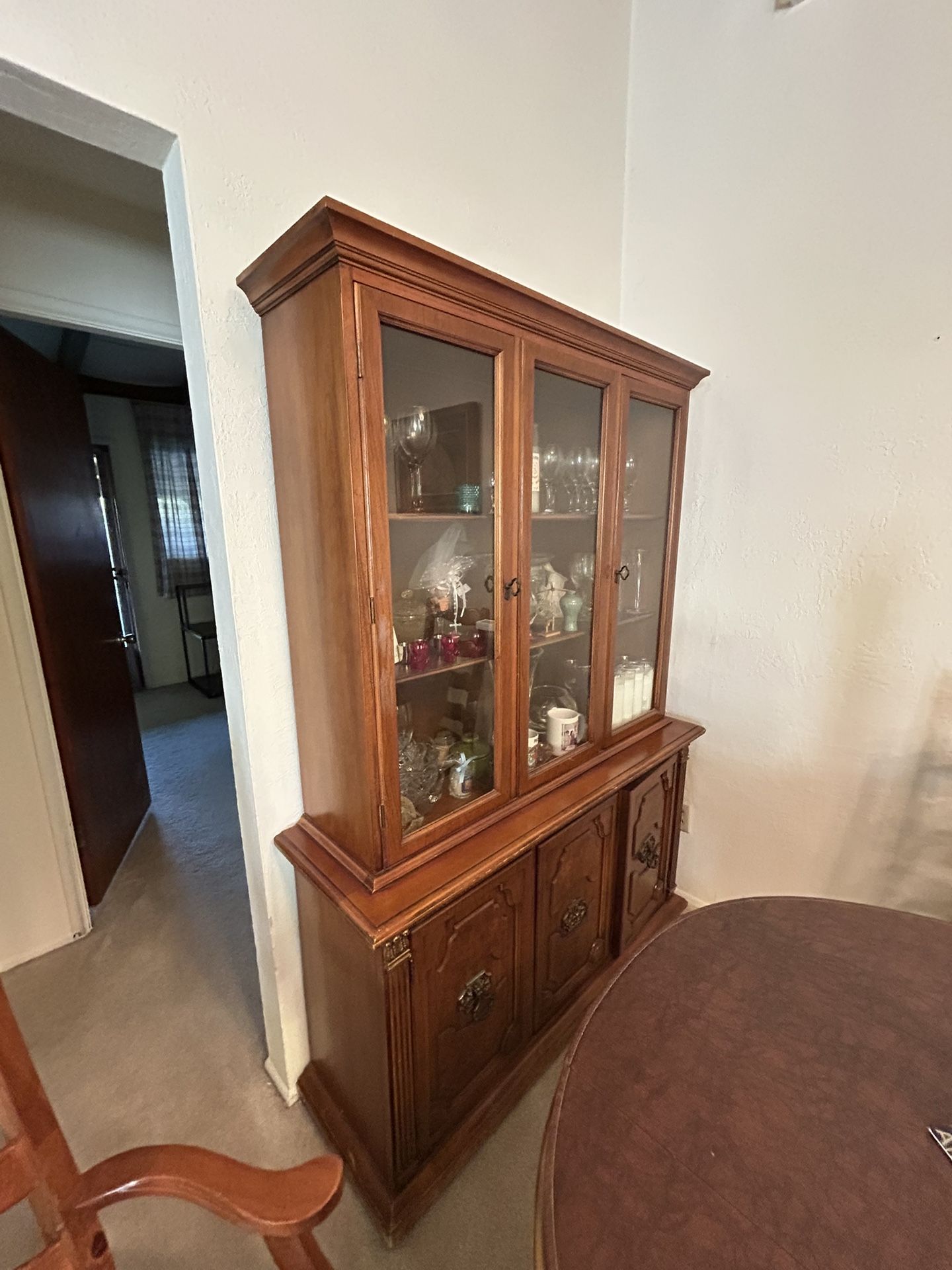 Oak Wood China Cabinet