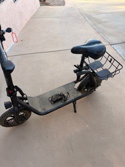 Electric Scooter with Seat and Basket