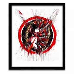 House of Meggs Street Art print Japanese Samurai framed