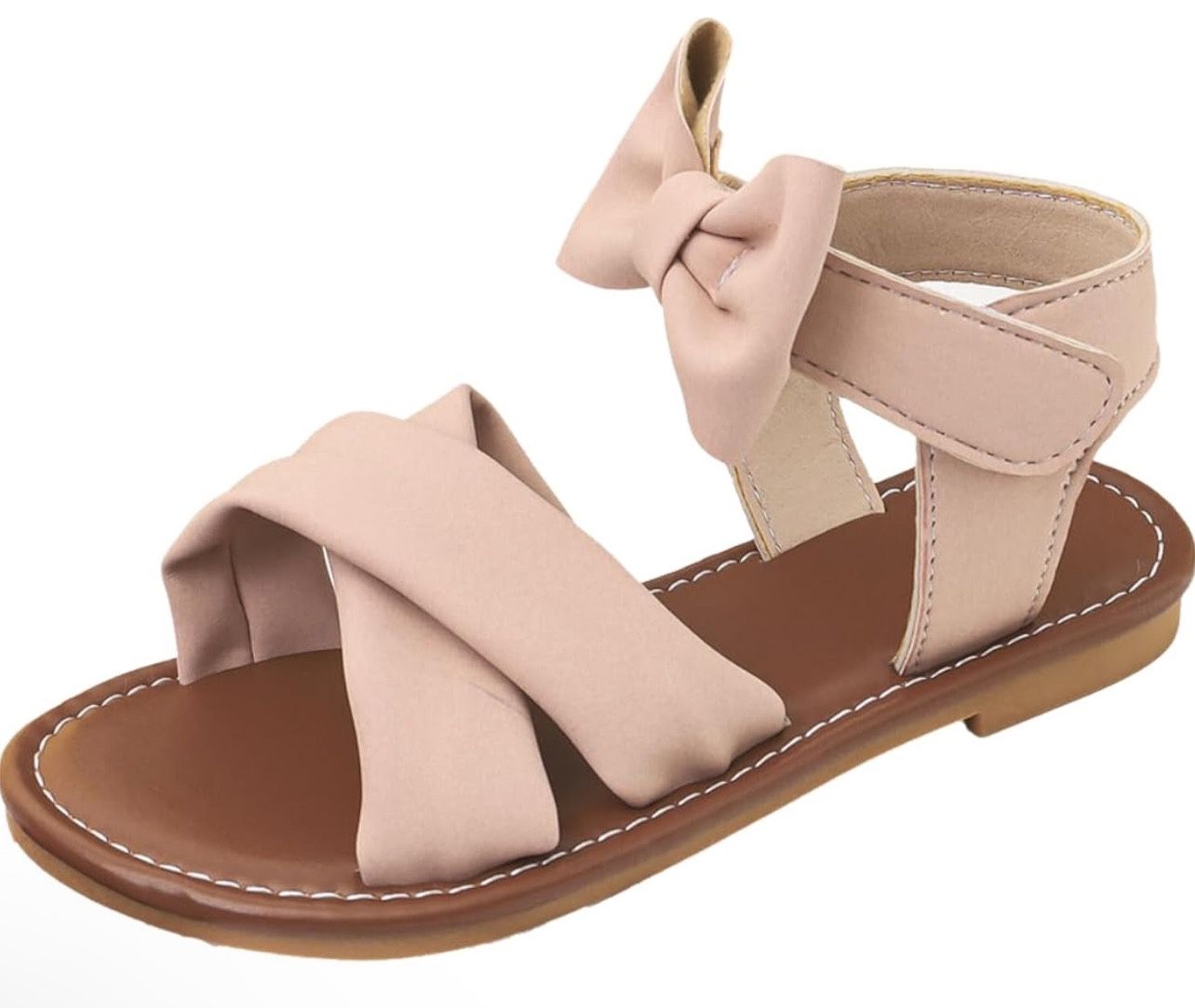 5 big kids Children’s Summer Sandals – Lightweight Open-Toe Flat Sandals with Bow Tie Decoration, Multi-Strap Design & Anti-Slip Sole for Outdoor & Ca