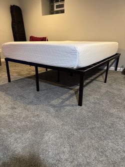 Full-size mattress and metal frame