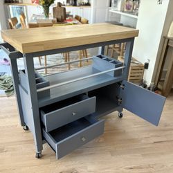 Like New Kitchen Island Cart with Storage