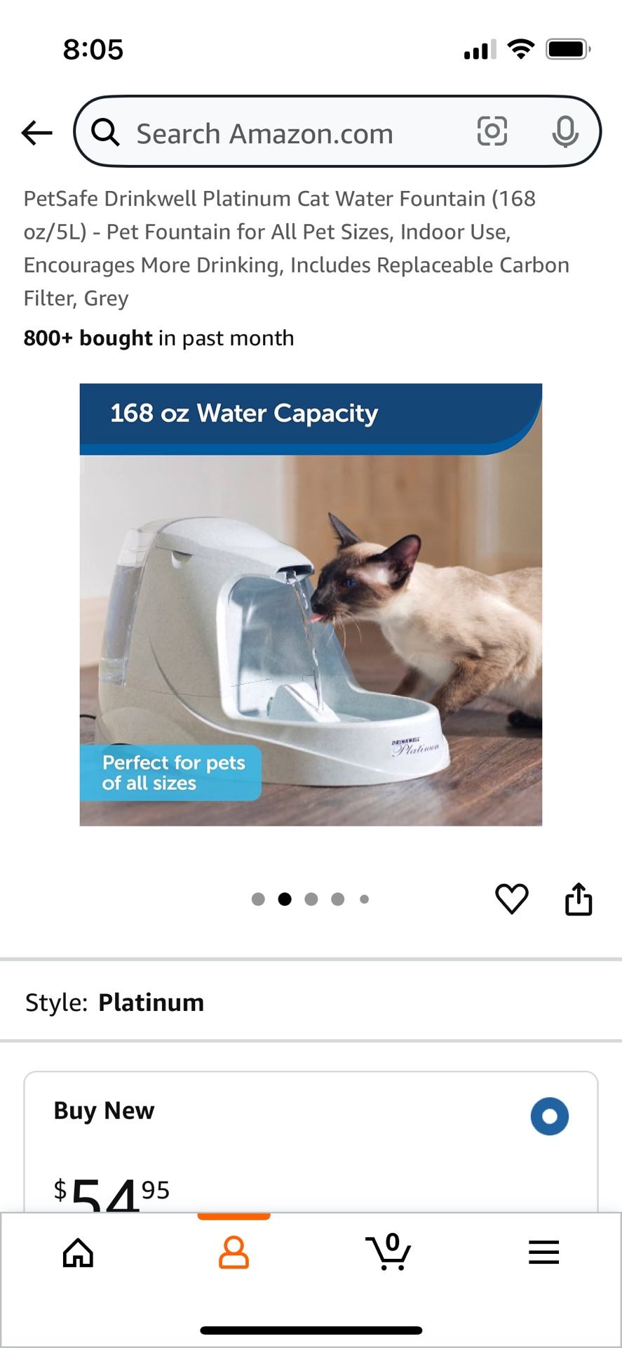 Drinkwell Platinum Pet Fountain 168 oz., new unused