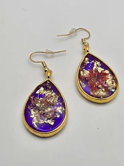 Royal Gold and Purple Earrings 