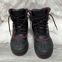 Nike 524876-001 Woodside II High Black/Pink Leather Sneaker Boot Girl's US 5 Y
