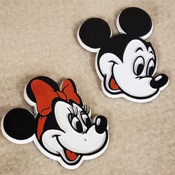 Vintage Disney Mickey & Minnie Mouse Magnets.
