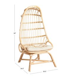 Fallon Natural Rattan Cocoon Chair with Cushion