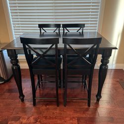 Counter Height Black Dining Table w/6 Chairs