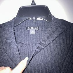 Turtle Neck Maxi Long Dress In Black 