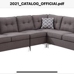 New Modular Sectional Grey Charcoal New Just Assembled Was $1599 Now Clearanced $950