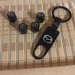 Mazda Tire Caps Valve Stem Covers Keychain