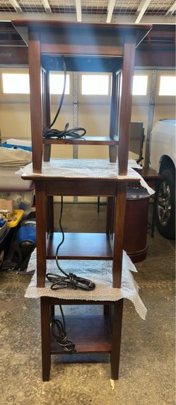 Three Mission Chair Side Tables with Charging Stations
