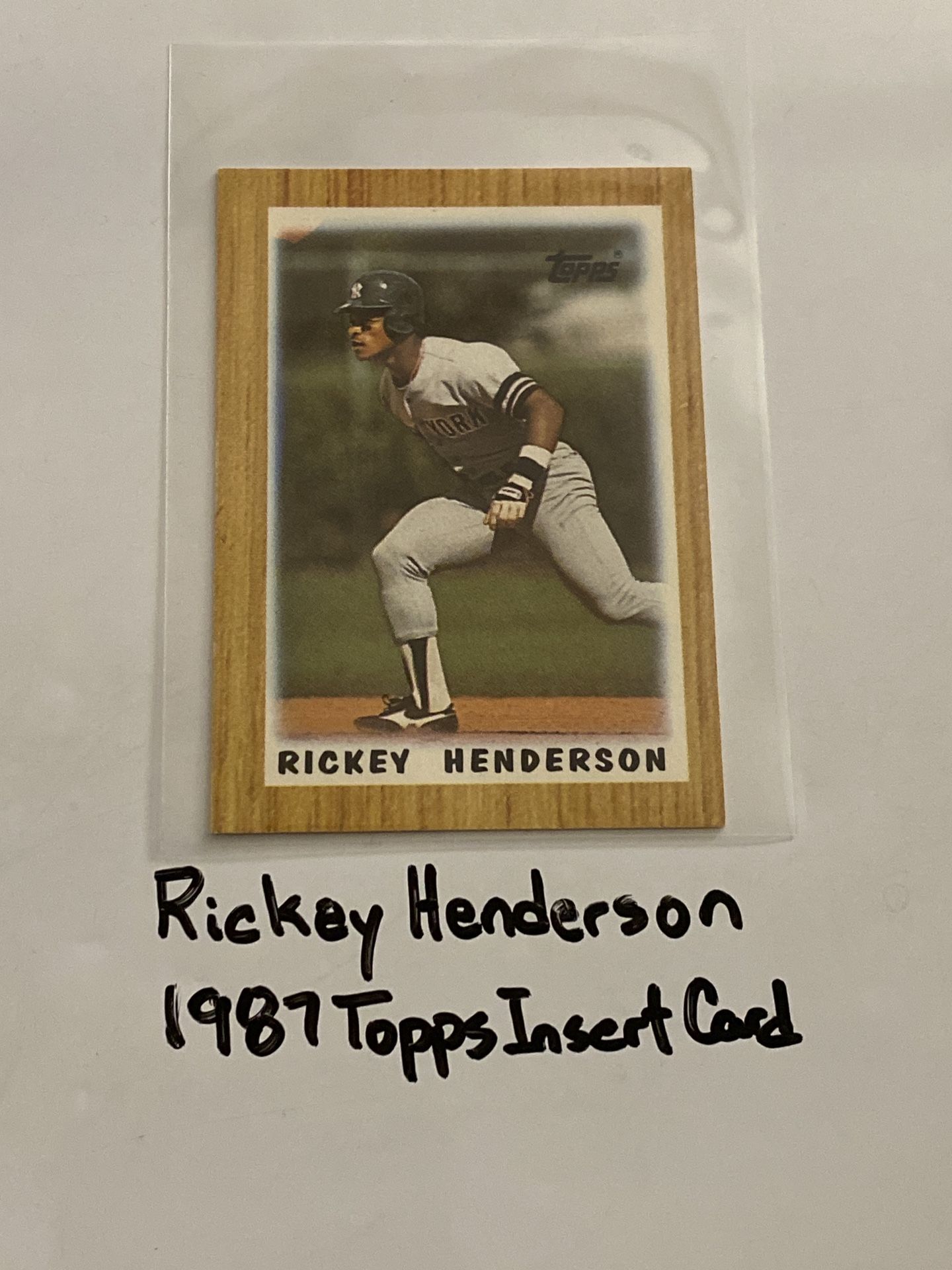 Rickey Henderson New York Yankees Hall of Fame Outfielder 1987 Topps Short Print Insert Mini Card.