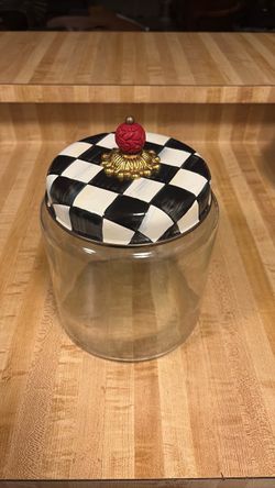 MacKenzie-Childs Courtly Check Glass Canister