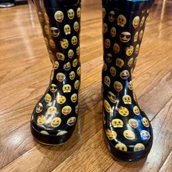 Girls Boys Unisex Kids Emoji Rain boots Size 13/1
