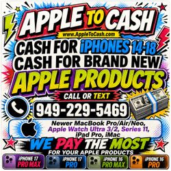 iPhones 18-14 iPhone 17 Pro Max iPad Pro M5 M4 Watch Ultra 2 3 Macbooks