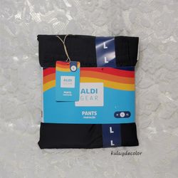 ALDI GEAR L Men Black Jogger Pants Elastic Waistband Athletic Lounge Sweatpants