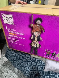 Home Accents Holiday 7.5 ft Animated Zombie Stack Trio