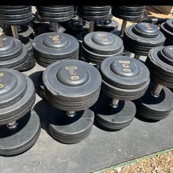 650 Lb (55-75 Lb Pairs) Dumbbell Set 