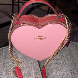 Coach Heart Crossbody True Pink With Strap