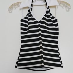 Decoline stripe halter top 