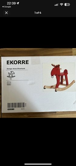 IKEA EKORRE Rocking moose, red/rubberwood NEW!