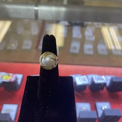 14K Yellow Gold Pearl (Size:5) For Sale 