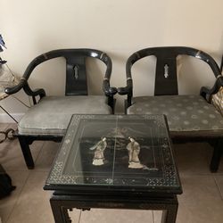 Asian Chairs & End/Coffee Table